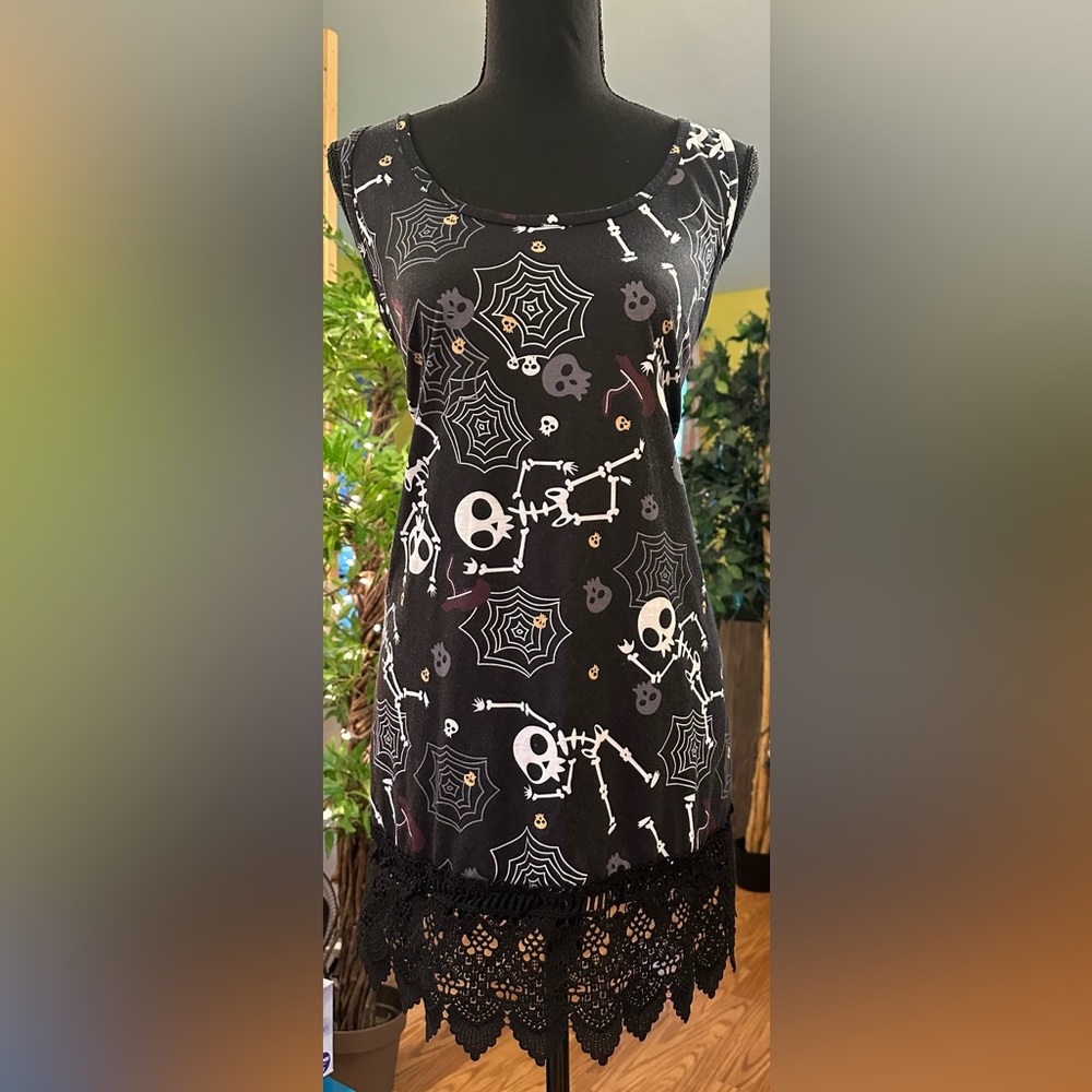 Cute Lace Edged Skeleton Tunic